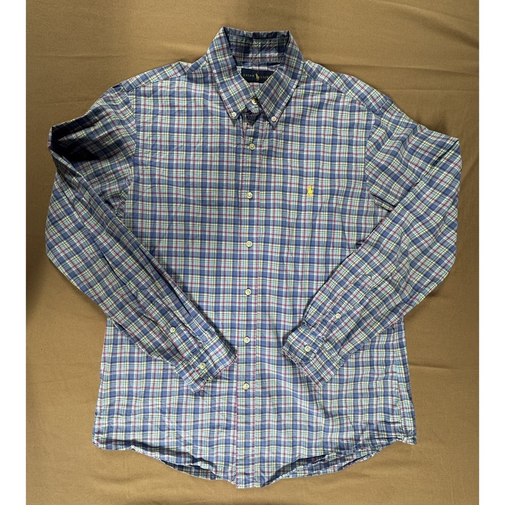 Polo Ralph Lauren Button down Men's L Multicolored Plaid Long Sleeve Dress Shirt